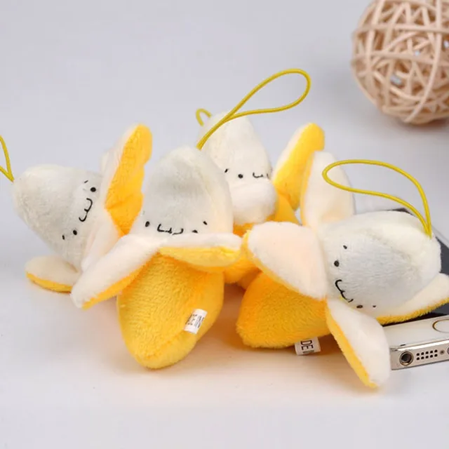 2 Pcs Kid Super Cute Banana 7CM Kawaii Toys Plush Stuffed Toy Doll Mini Key Hook Pendant Plush Toy Doll 2