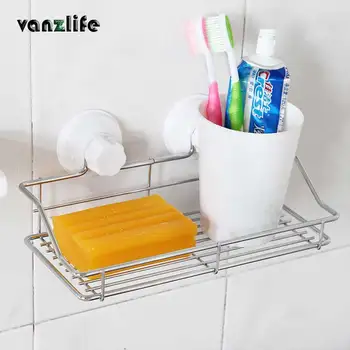

vanzlife field plating powerful suction bathroom stainless steel shelf storage basket