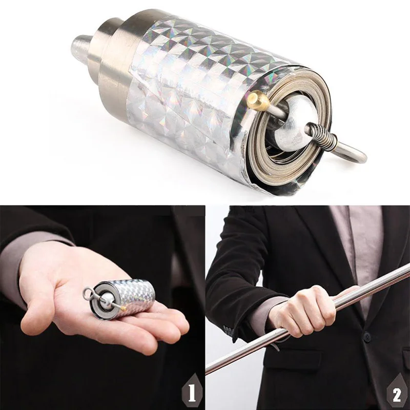 

1pcs 110CM Length Appearing Cane Silver Cudgel Metal Magic Tricks for Professional Magician Stage Street Close Up Illusion
