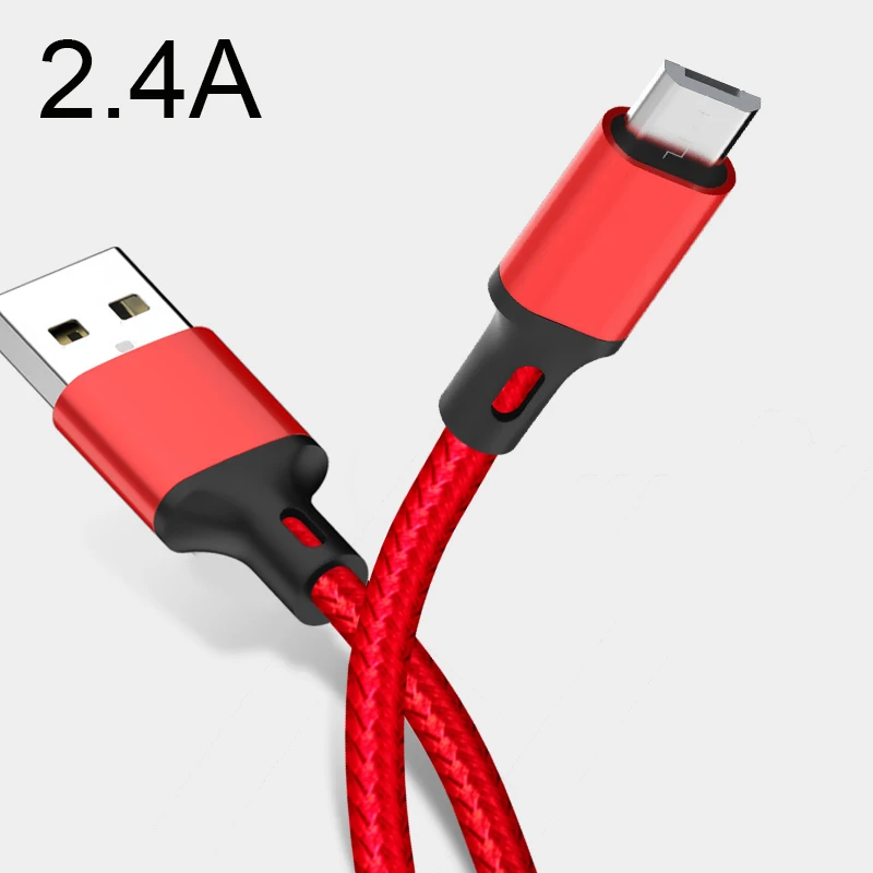 Sarika 0,5 м 1 м 1,5 м 2 м 3 м Micro USB кабель для мобильных телефонов Android Быстрая зарядка Макс A Microusb данных нейлоновый плетеный кабель провод