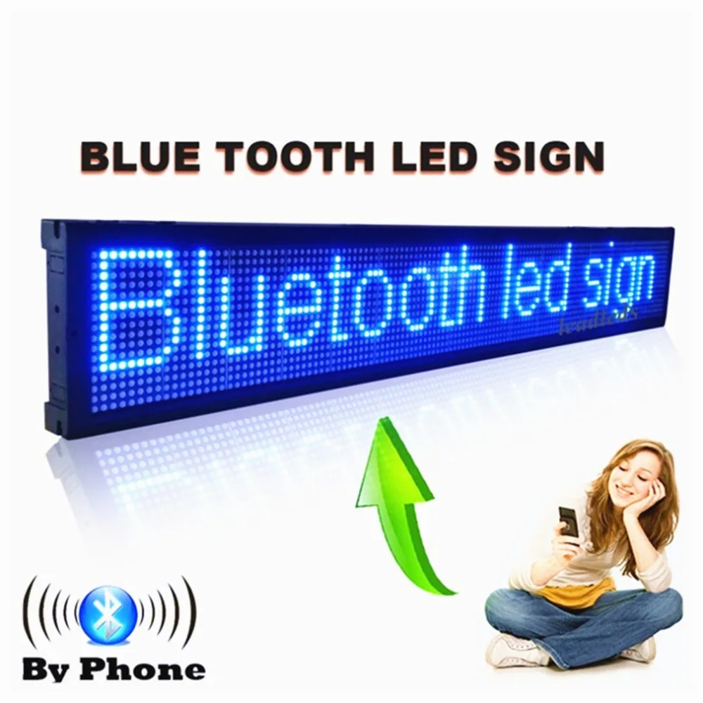 101CM Bluetooth Programmable Led Display Board Can Scrolling Message for Business and Store Blue Message