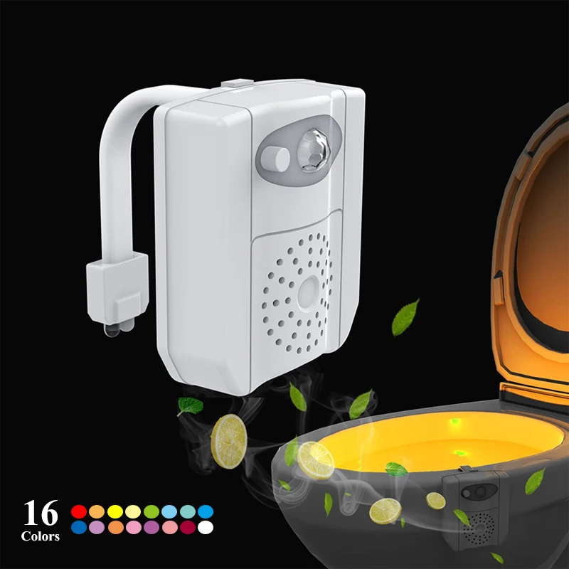 

UV Sterilization Toilet Light 16 Changing Motion Sensor Activated Lamp RGB PIR LED Night Light Seat Sensor Lamp For Toilet Bowl