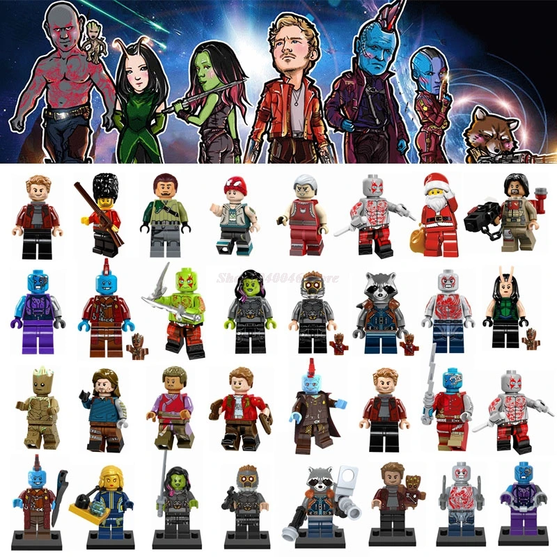

Guardians of the Galaxy Figures Figurine Building Block Star-Lord Rocket Raccoon Compatible with Legoing Marvel Kids Toy Model