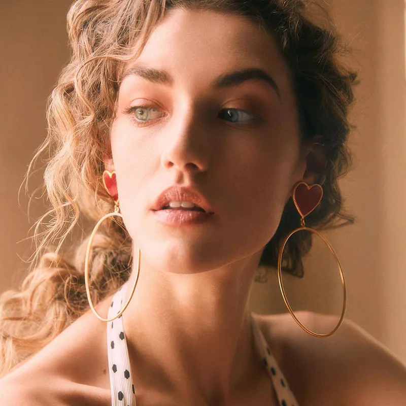 

New Popular Personality Fashion Exaggeration Love Big Circle Women's Earrings Ear Studs/Eardrop/Ear Jewelry Accessories