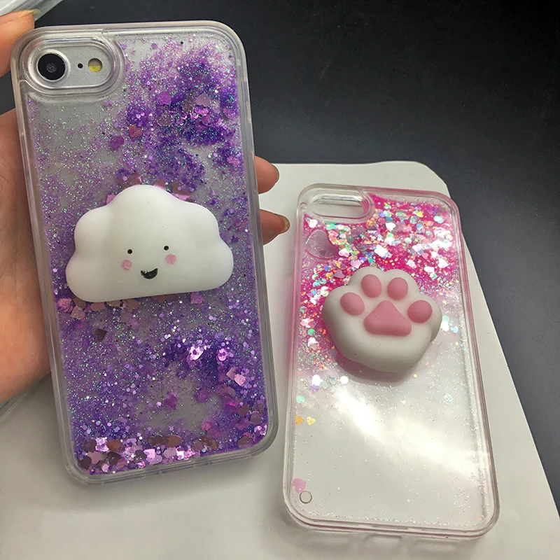 Case for iPhone X 6s 5 SE Case 3D Soft Silicone Cat Squishy Kneading Silicon TPU Phone Case Cover for iPhone 6P 7P 7 8P (3)