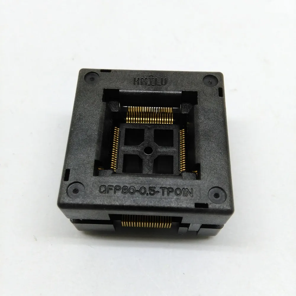 TQFP80 FQFP80 QFP80 гореть в гнездо OTQ-80-0.5-02B шаг 0,5 мм IC Размер тела 12x12 мм тестовый адаптер