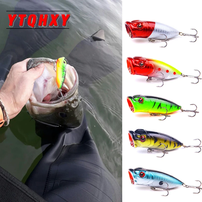 

YTQHXY Hot Popper Fishing Lure 6.5cm 10g With 6# Hooks Floating Crankbait Artificial Bait Poper Pesca Japan Carp Pike WQ203A