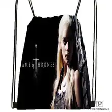 Пользовательская Игра престолов походная сумка на шнурке милый рюкзак для детей(черная спинка) 31x40 см#180611-01-29