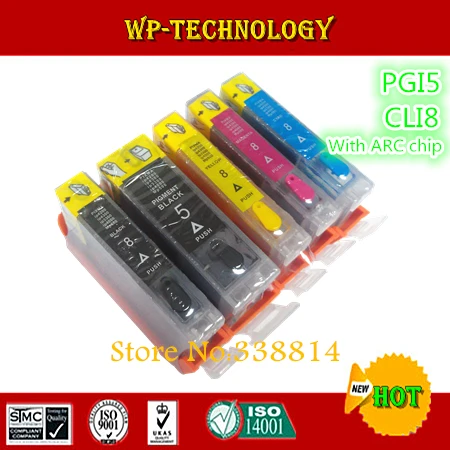 Картридж для заправки PGI5 CLI8 5 цветов подходит Canon iP4200 iP4300 iP4500 iP5200 iP5200R pgi-5 с чипом ARC