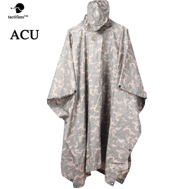 

Multifunctional Military Ghillie Suits Camo Raincoat Waterproof Rain Coat Men Women Camping Fishing Motorcycle Rain Poncho