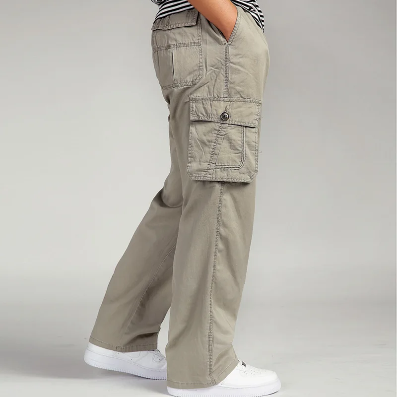 Modis черные брюки карго мужские Pantalon Homme Calca Masculina размера плюс 5XL 6XL хаки военные тактические карго Брюки - Цвет: Light Khaki