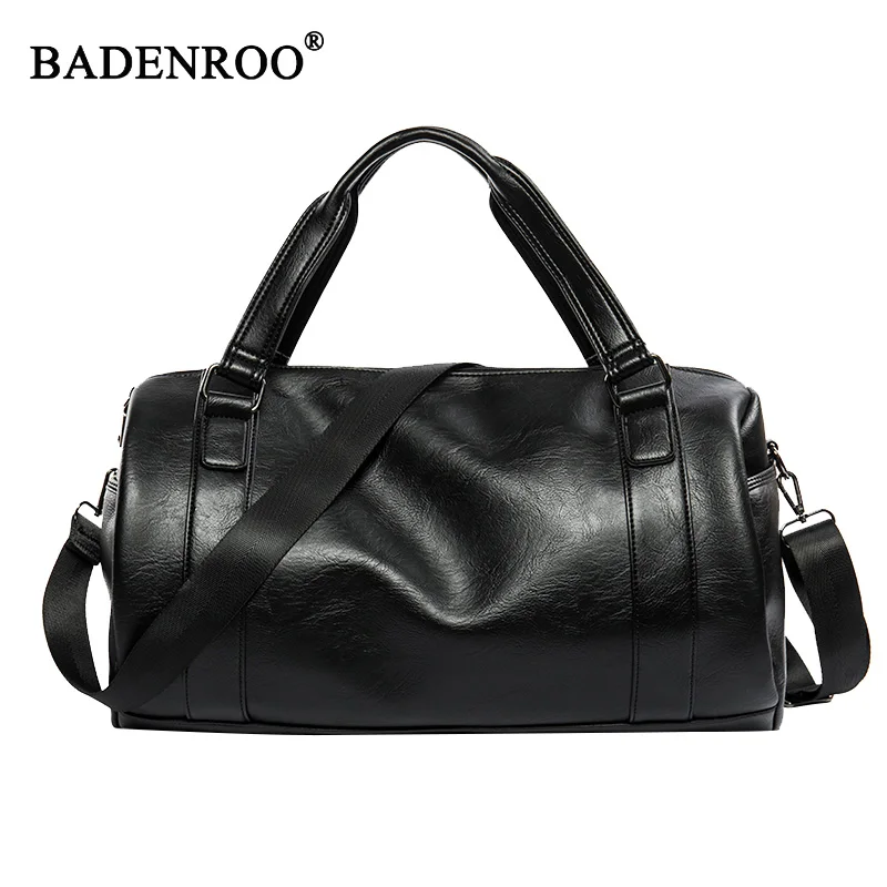 

Hot sell Handbag Men Travel Bags Male Crossbody Bags High-capacity pu leather handbag Tote Bags Barrel-shaped multifunction