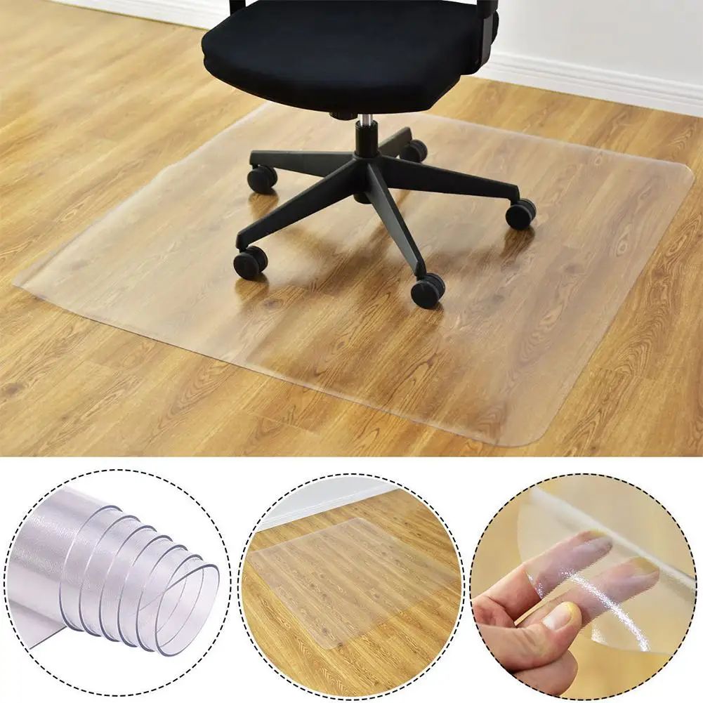 Прозрачный ПВХ нескользящий прямоугольный коврик для защиты пола, компьютерный стул, ковер, коврики для домашнего офиса, стул на колесиках