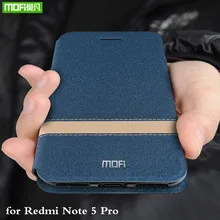 Etui z klapką MOFi dla Xiaomi Redmi Note 5 Pro pokrywa dla Mi Xiaomi Note5 pro TPU PU skórzane Folio obudowa silikonowa książka Coque