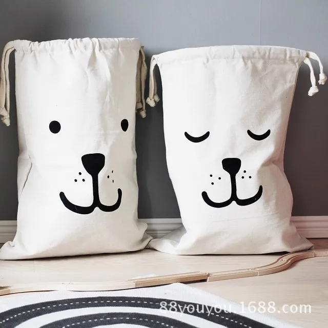 100% Cotton Canvas Cartoon folding Storage Bin Baby toy storage box Baby toy bucket Child large storage basket