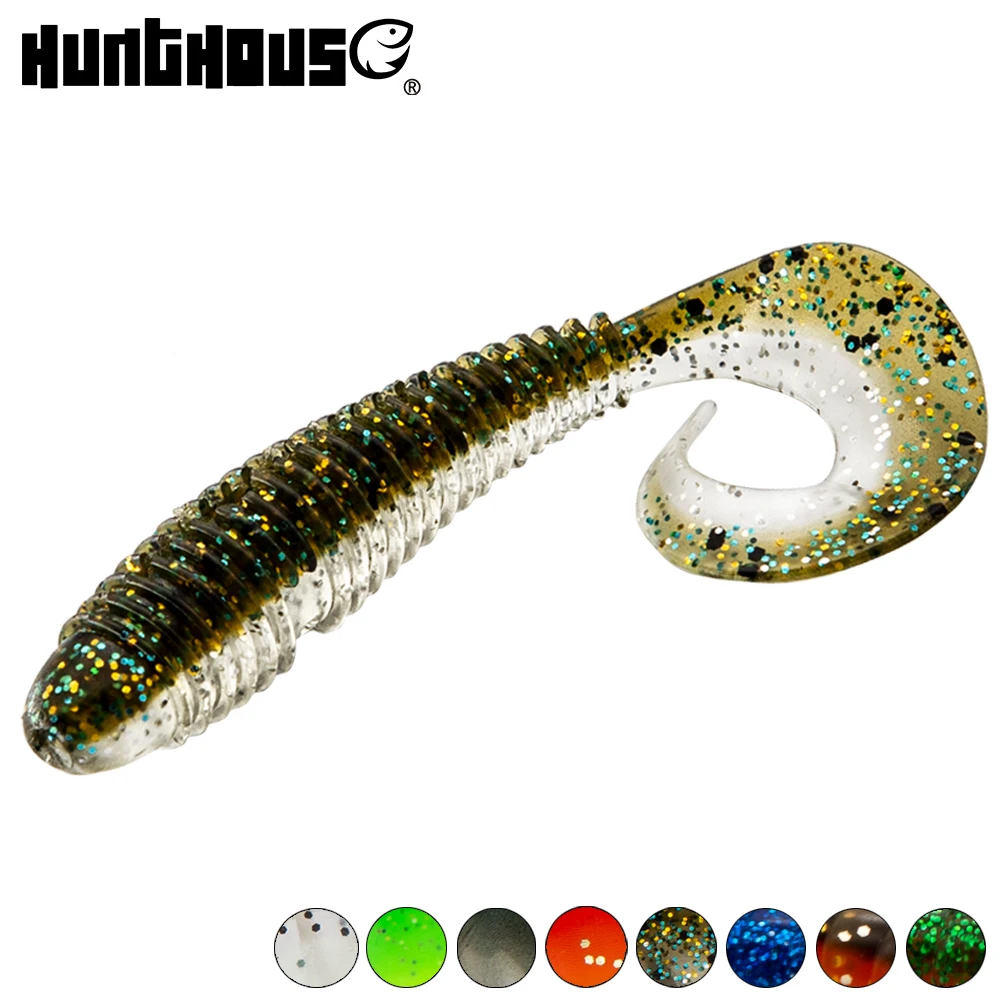 HuntHouse fishing soft lure 7.5cm 3g soft plastic lures double mix color shad baits freshwater