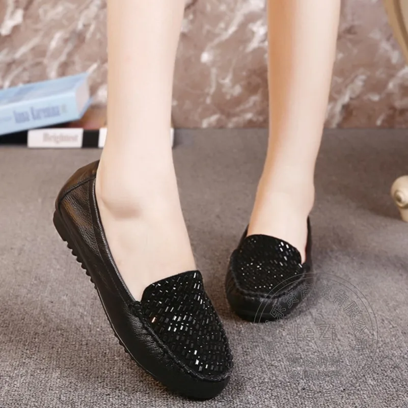 

Brief Women Summer Shoes Pregnant Women's Shoes Literary Soft Leather Pure Color Shoes Woman Flats Footwear Soft Soled