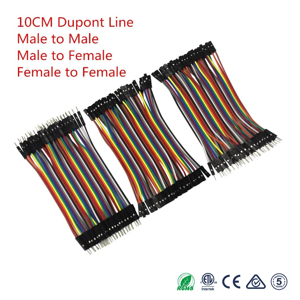 

Dupont Jumper Line 120pcs 10cm Male to Male + Female to Male and Female to Female Jumper Wire Dupont Cable for arduino DIY KIT