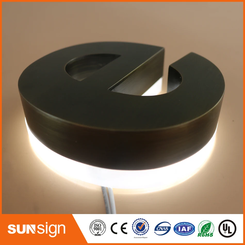  Waterproof LED Brushed Acrylic material led backlit letter sign - 32824184008