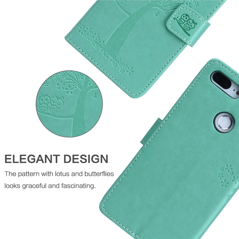 

Yokata Plain Flip Leather Case For Huawei P Smart Cover For Solid color Owl Tree Protection Coque For Huawei Honor p lite