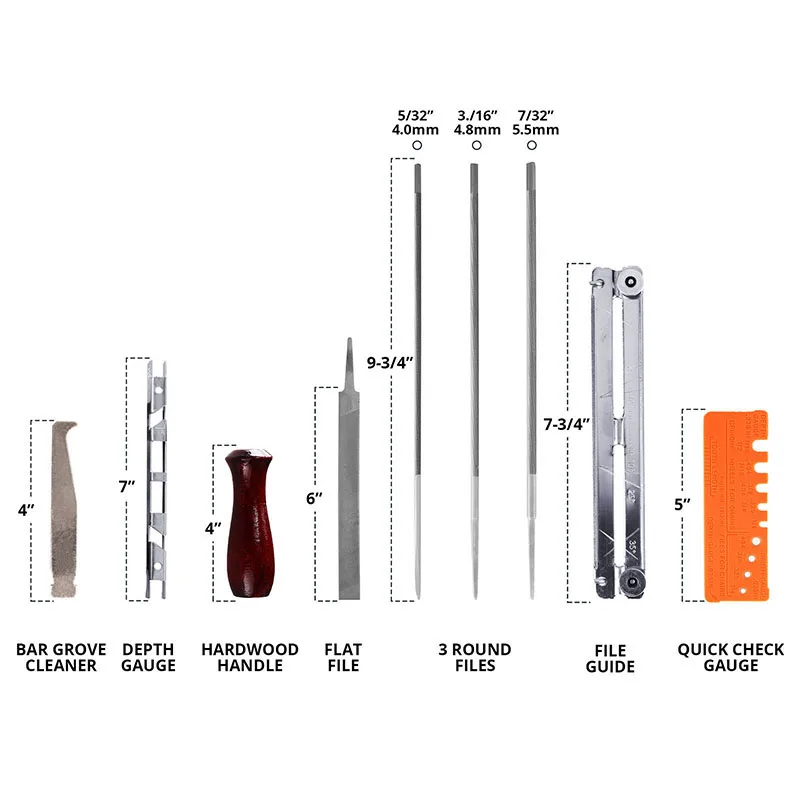 Набор из 10 комплектов для заточки бензопилы Точило Набор Файлов с сумкой для хранения