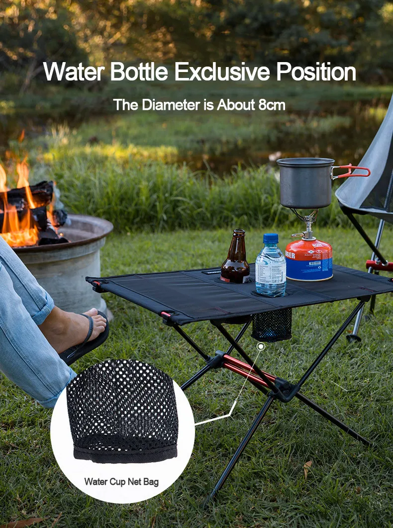 Naturehike Ultralight Camping Table Nylon Wear Resistant Portable Foldable Camping Fishing Tourit Table With 2 Water Cup Bags