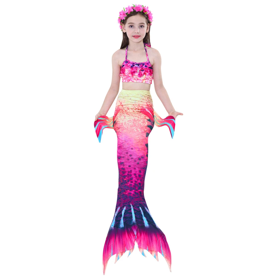 Детский купальный костюм с хвостом русалки для девочек, бикини русалки, карнавальный костюм для плавания, детский купальный костюм с хвостом русалки, купальный костюм, пляжная одежда