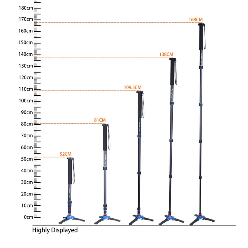 Manbily A-222, 165 см/6", портативный профессиональный монопод для DSLR камеры и M-1, базовая головка, шариковый мини штатив, подставка для Canon, Nikon, телефона, DV