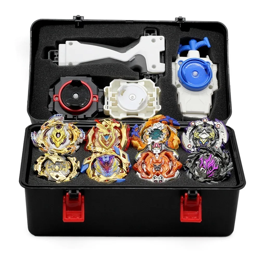 

Beyblade Burst Bayblade Set 8 Beyblades+4 Launchers+1 Handle Bey Blade Set Spinning Top Metal Fusion 4D Blade Blades Toys Gift