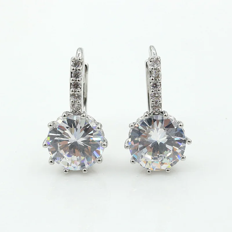 

New Luxury Many Colors Treasured Big Round Rhinestone Closed piercing Stud Earrings for Women Crystal Fashion Jewelry