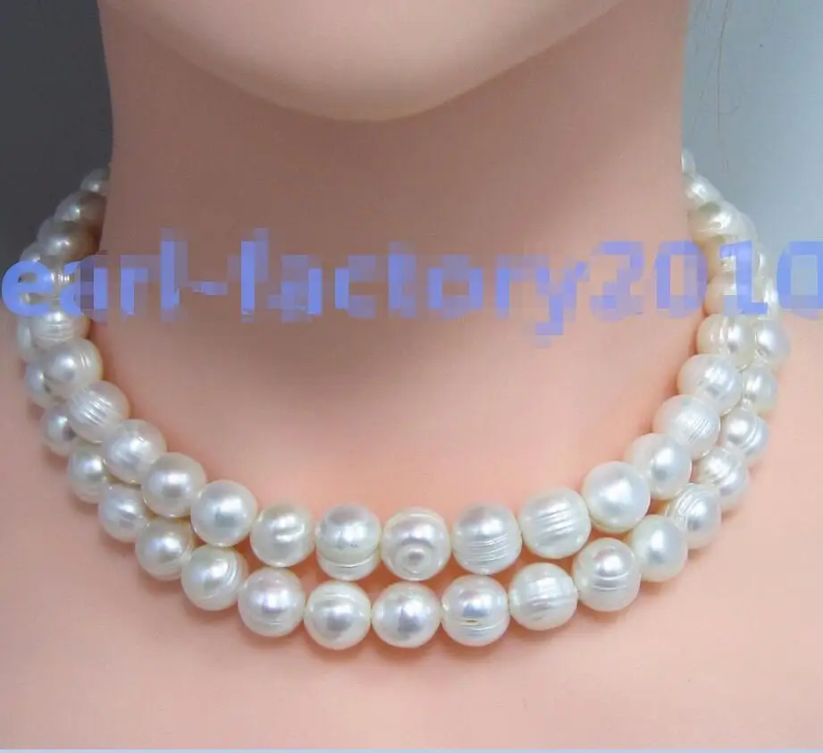 

Free Shipping >>>>>33" 10-11 MM SOUTH SEA NATURAL White PEARL NECKLACE 14K GOLD CLASP