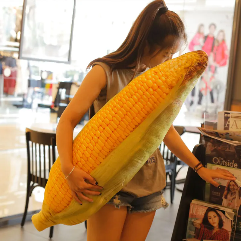 

1pc 30-100cm 2 Patterns Real life fruit pillow Banana Corn pillows Plush stuffed vegetable cushion Soft fabric Child's Xmas gift