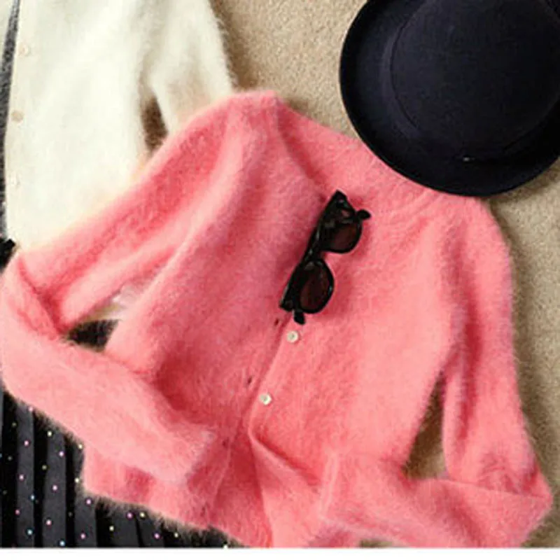 Пользовательские Новая зимняя норки кашемировый свитер пальто плотное милое Короткие Плюшевые норки кашемира свитер женский темперамент
