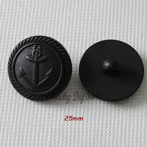 Mixed 25mm & 17mm black British anchor buttons overcoat windbreaker fashion buttons clothing accessories wholesale 2