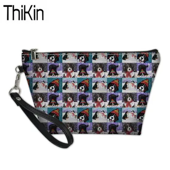 

THIKIN Ladies Luxury Design Cosmetic Bags for Make Up Women Bernese Mountain Dog Printing Cosmetic Cases for Females Makeup Bags