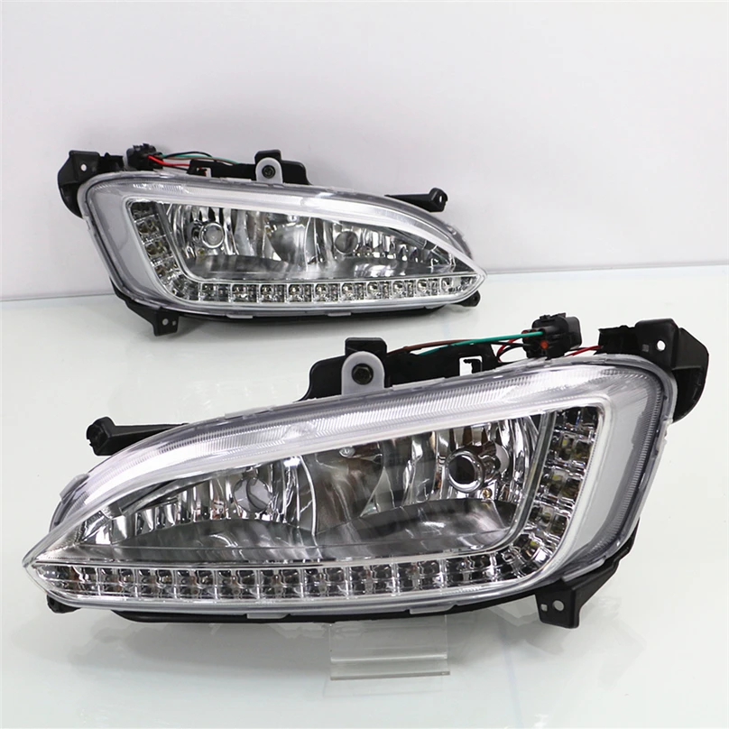 Автомобильный мигающий DRL для Hyundai Santa Fe IX45 2013 2015 дневной ходовой светильник