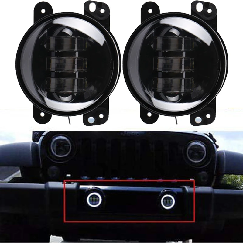 4 Round LED Fog Lights Headlights 30W For jeep Wrangler CJ TJ JK 07-15 LED Fog Lamp Auto DRL Lighting Headlight Assembly未标题-10