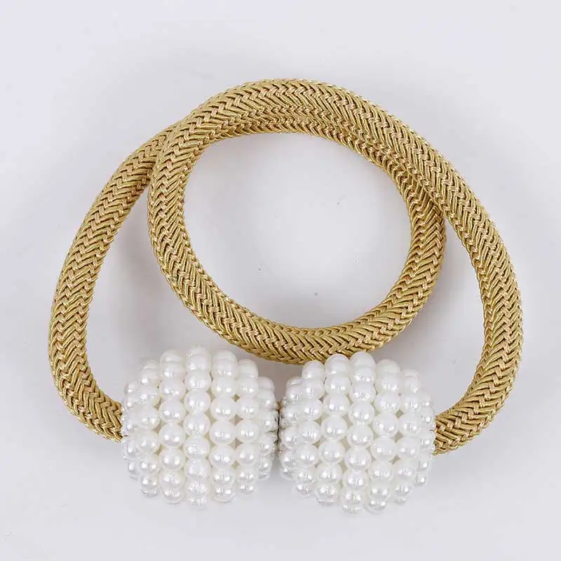 

Two pairs of pearl magnetic curtain clip curtain bracket buckle buckle strap buckle ball buckle strap curtain accessories home