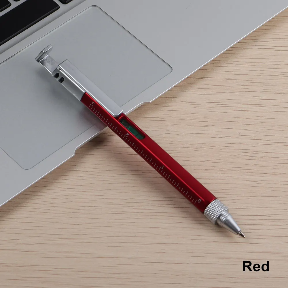 GENKKY Multifunctional Pen Screwdriver Ballpoint Pen Stand Holder Gift Tool School office supplies stationery pens - Цвет: Red