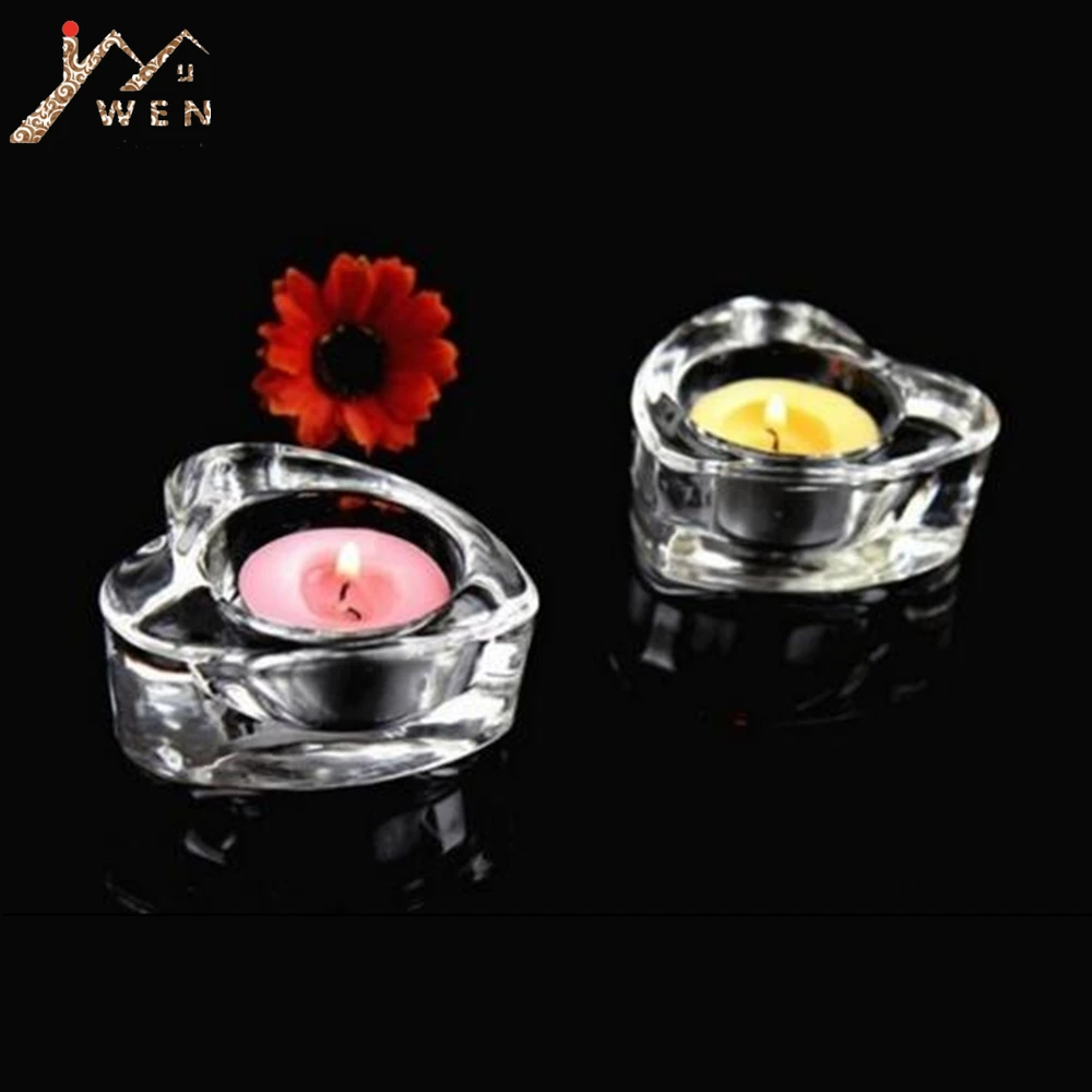 Heart shaped tealight candle holders glass Tea Light Candlestick for