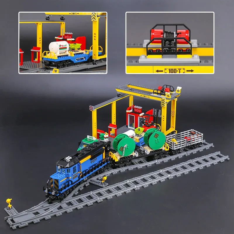 

Lepin 02008 The Cargo Train Set Genuine 959Pcs City Series Building Blocks Bricks Educational Christmas Gift 60052