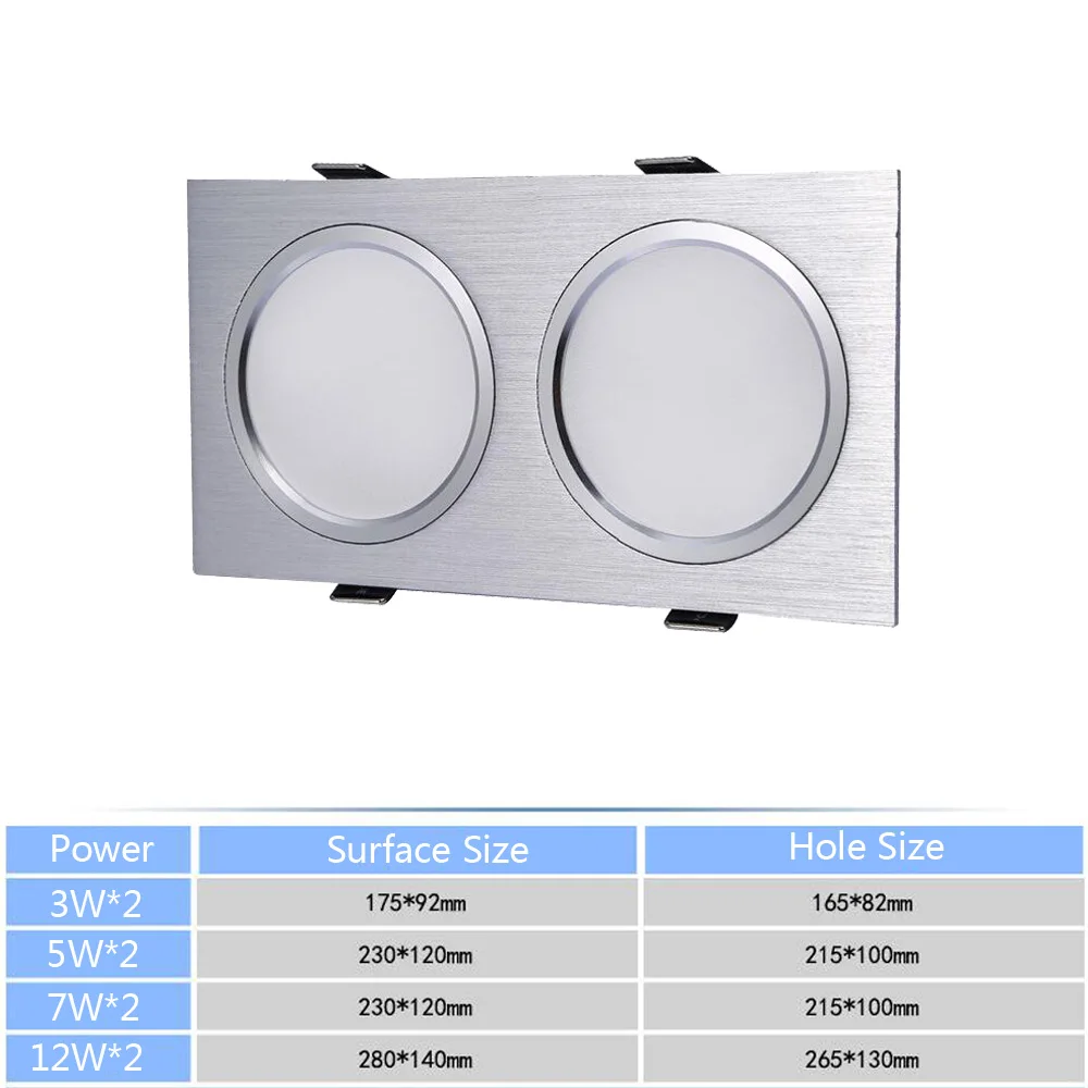 Светодиодный Встроенный двухточечный светильник 3 Вт 5 7 12 противотуманный