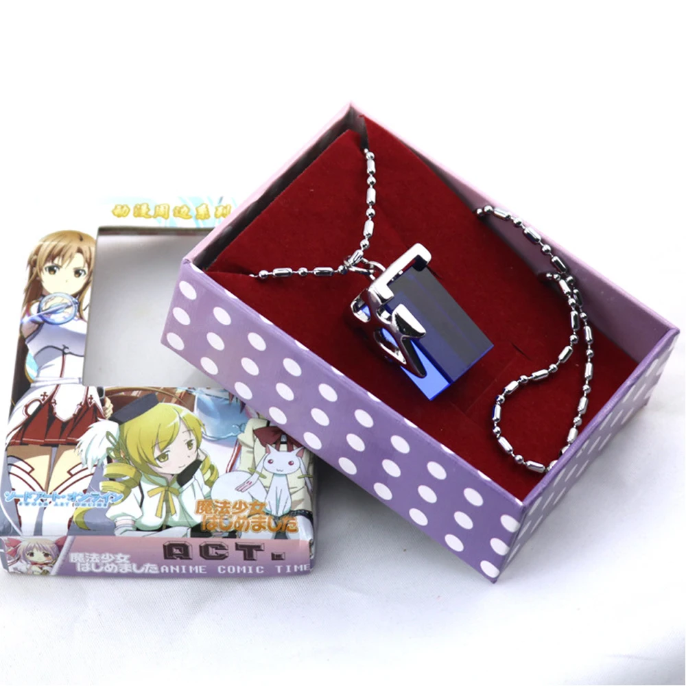 

Anime Sword Art Online Necklaces & Pendants Blue Crystal Necklace Long Chain Sweater Necklace Cosplay Accessory Props Gifts