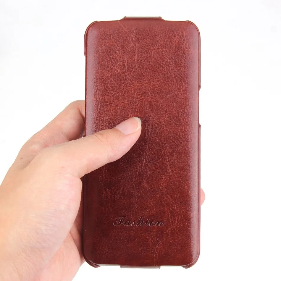 Premium Vertical Flip Genuine Leather Cover Case