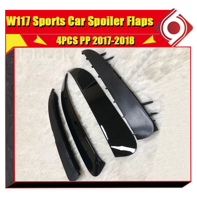 Подходит для merceesmb W117 задний бампер, спойлер PP 4 шт., спортивный CLA180 200 CLA45amg стиль, задний сплиттер, крыло, спойлер-18
