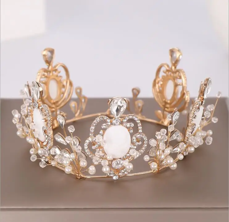 

Luxury Bridal Hair Crown Tiara Gold Wedding Hairwear Ladies Party Hairwear Hair Tiara Fashion Hair Decoration Hair Jewelry