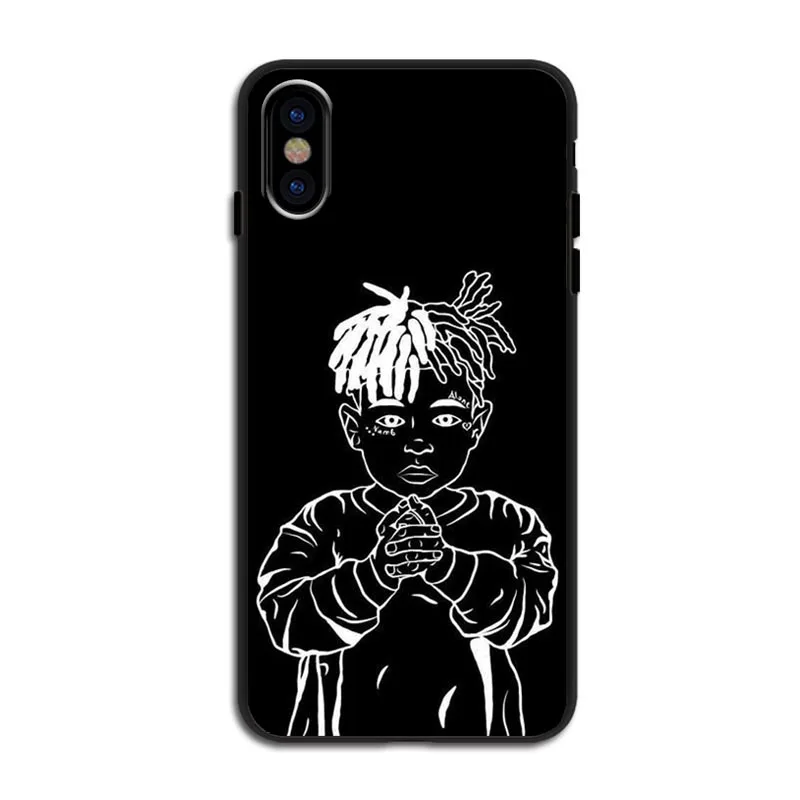 Рэппер xxxtentacion и lil peep черный мягкий силиконовый чехол для телефона для iPhone 5 5S 6s Plus 7 8 Plus X10 XR XS 11 Pro MAX - Цвет: TPU