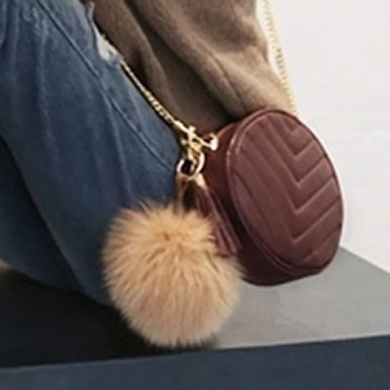2 Colors Fashion Pompom Bag Charms Buckle Fox Wool Ball Bag Hanger Fur Bag Parts & Accessories Ball Pendant Bag Chain Small Gift