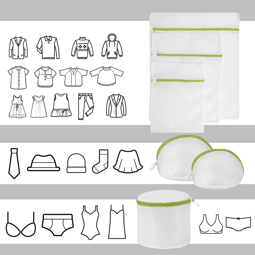 6 قطعة خمر صغيرة البنود الجوارب الملابس الداخلية غسالة ملابس شبكة حقيبة سستة تصميم الملابس الداخلية الصدرية غسل تخزين حقائب شبكية المنزلية