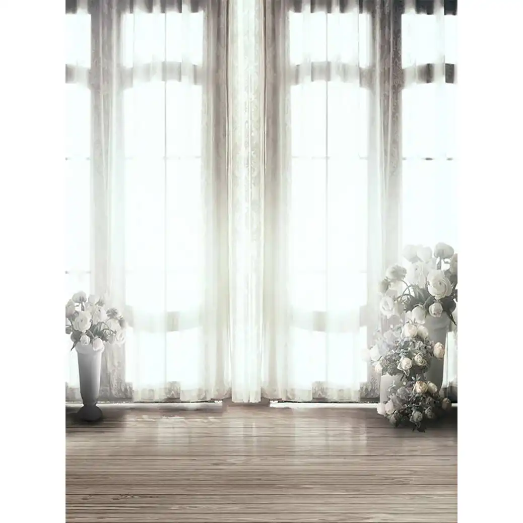 Allenjoy Photography Backdrop Wedding White Curtains Windowsill